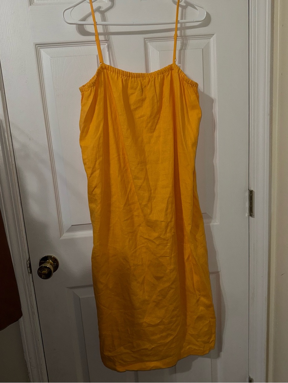 Women’s Light Orange Spaghetti Strap Midi Dress - Picture 4 of 7